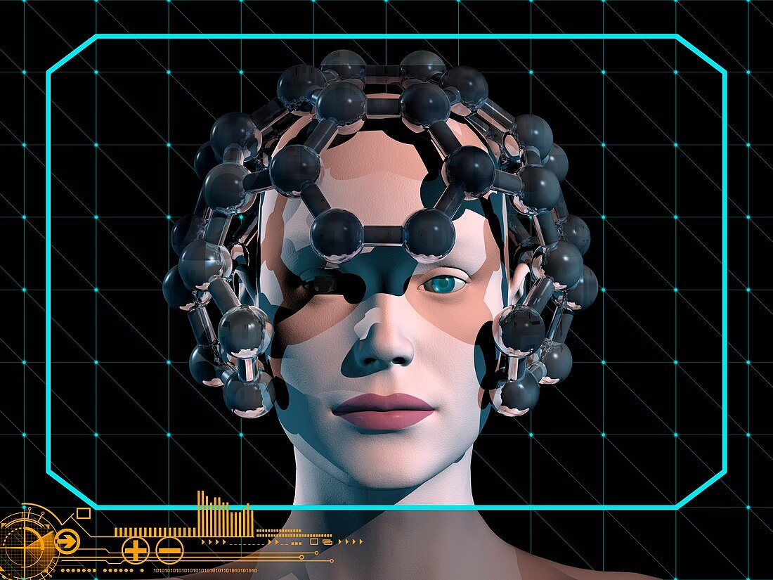 Female cyborg, illustration