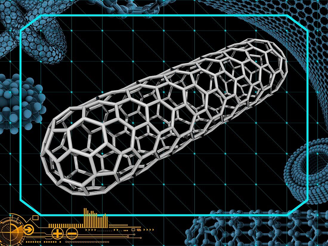 Capped nanotube, illustration