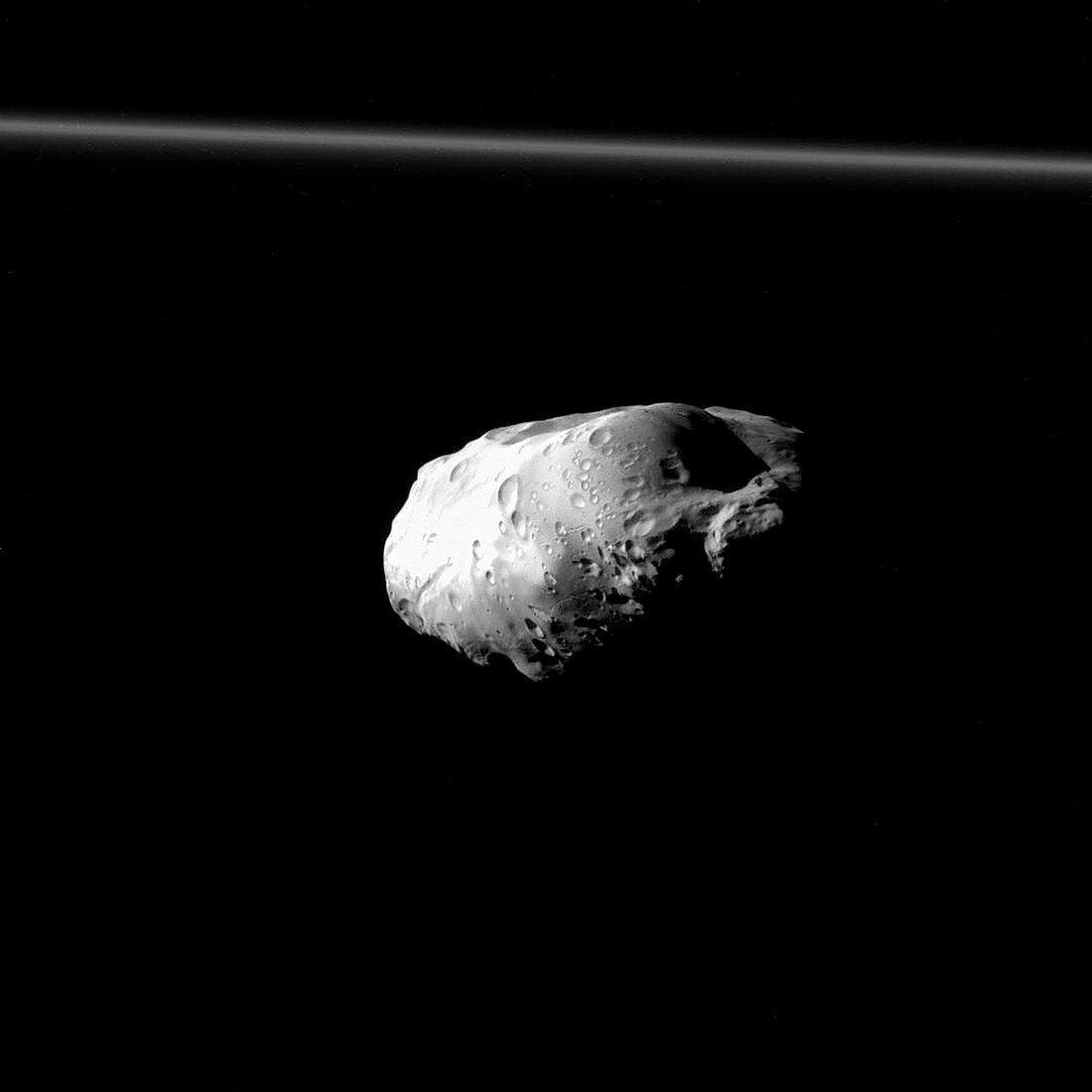 Saturn's moon Prometheus, Cassini image