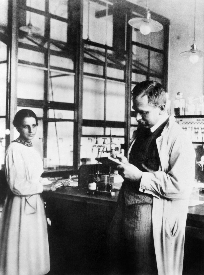 Lise Meitner and Otto Hahn, German chemists
