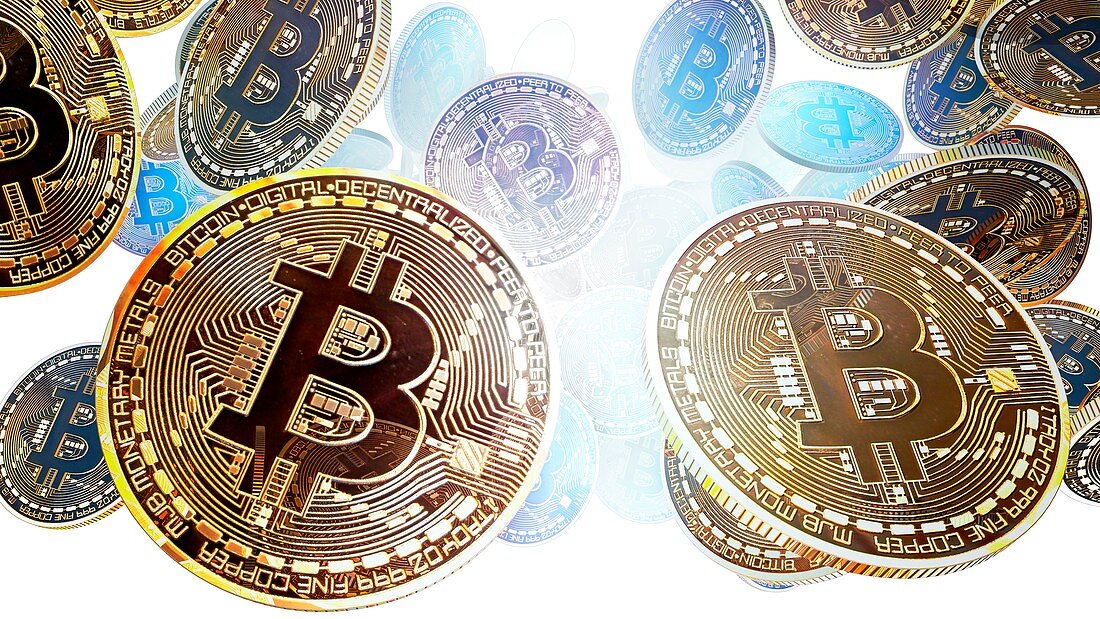 Bitcoins, conceptual illustration