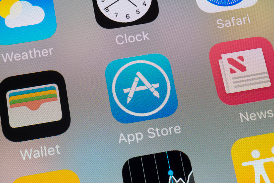 Apple app icons on smartphone