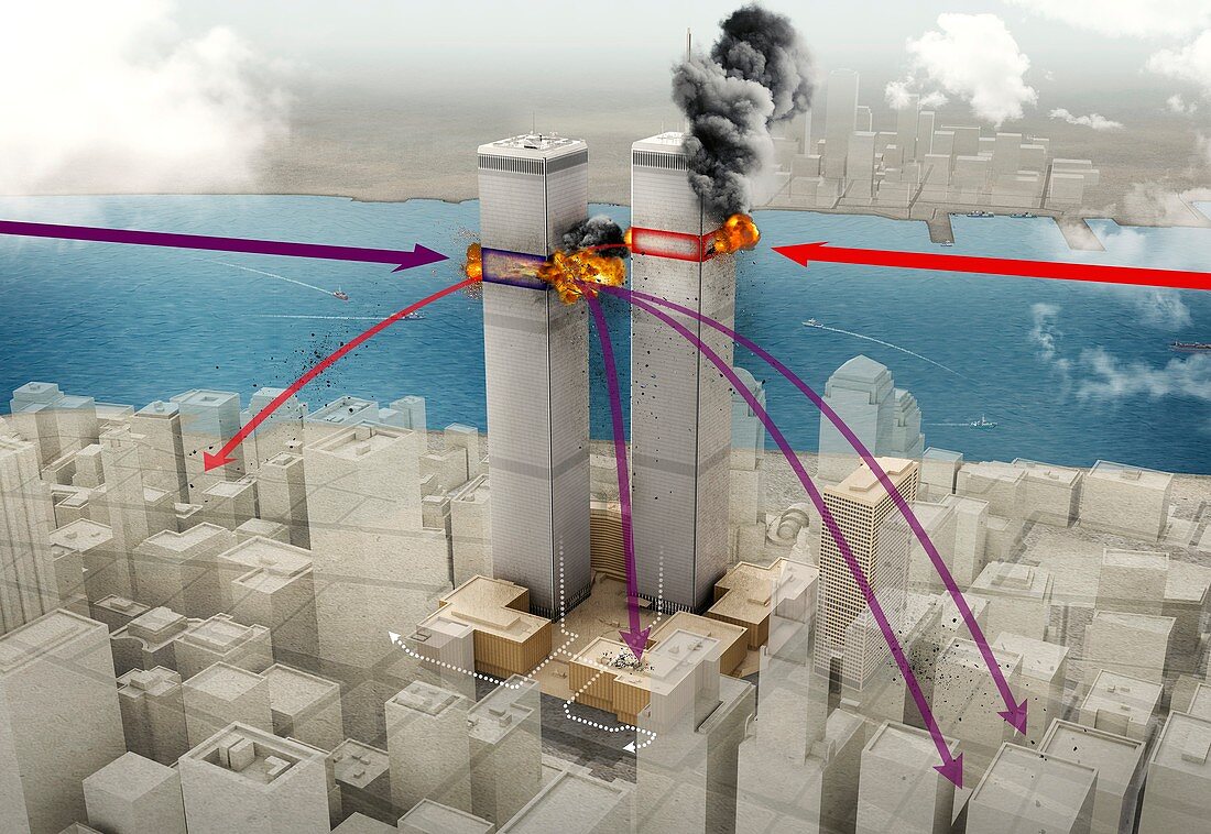 September 11 Twin Towers attacks, illustration