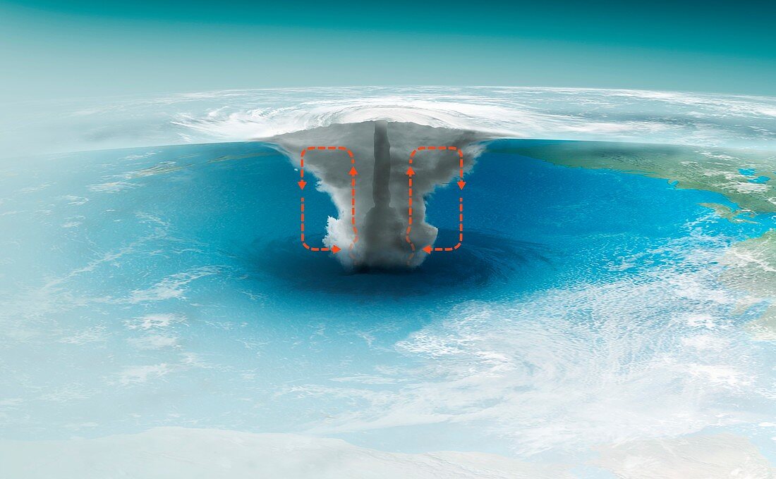Hurricane formation, illustration