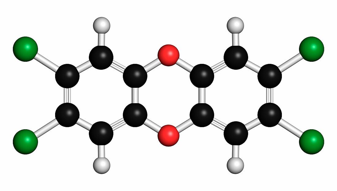 TCDD polychlorinated dibenzodioxin molecule