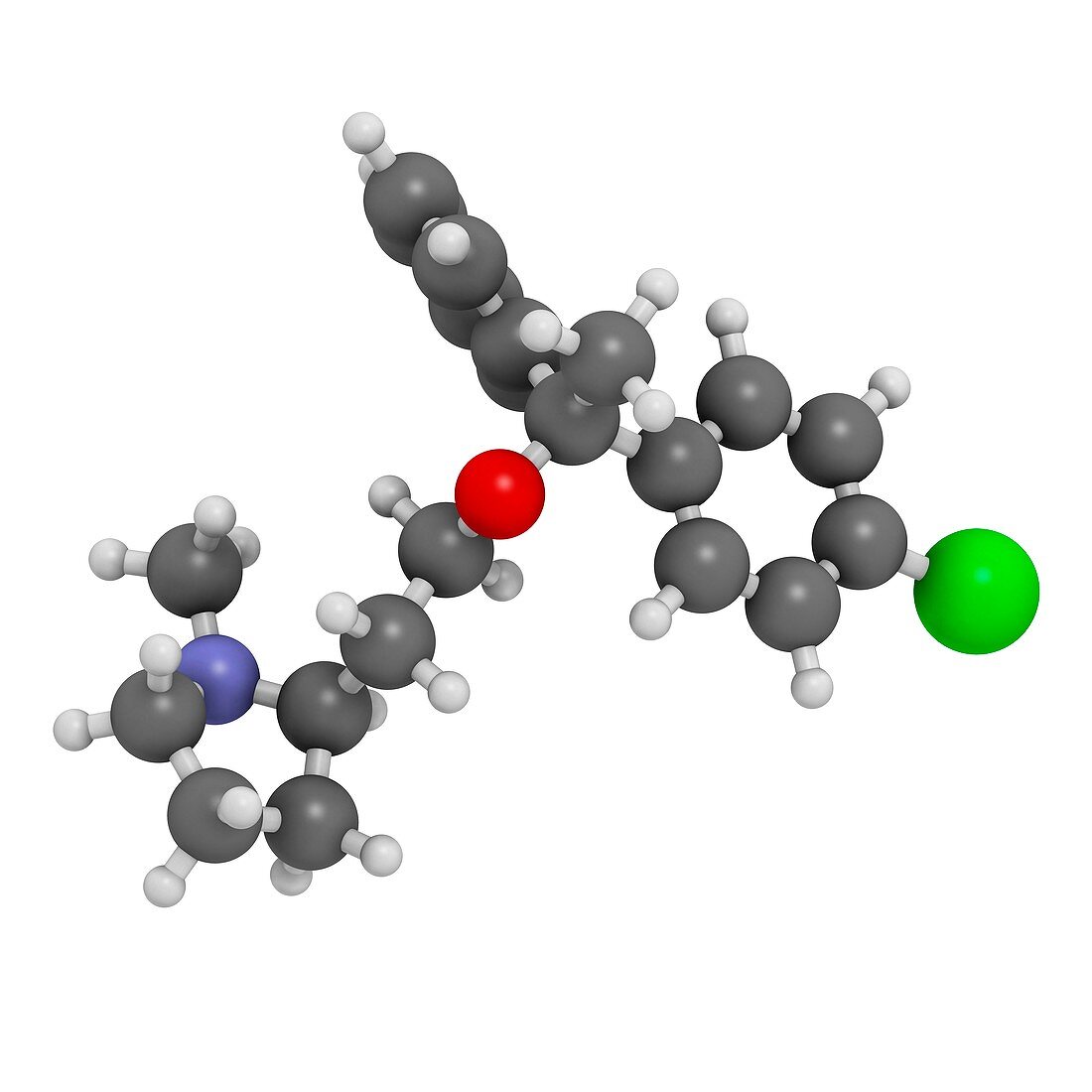Clemastine antihistamine drug molecule