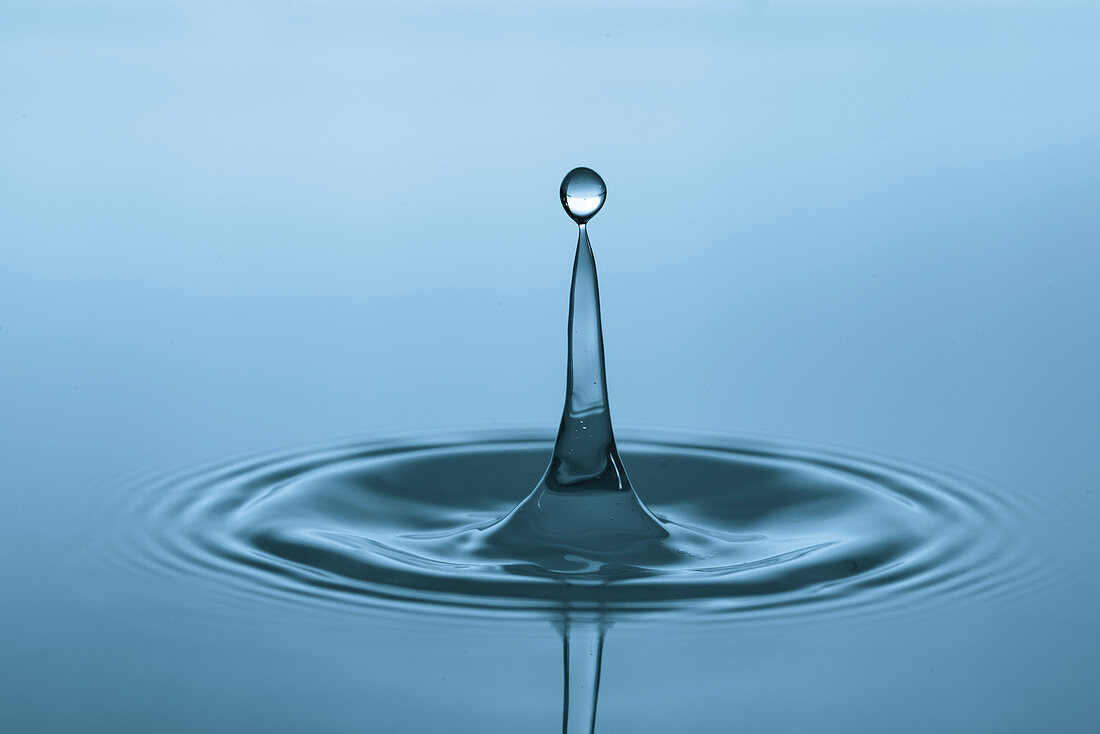 Water droplet on water surface