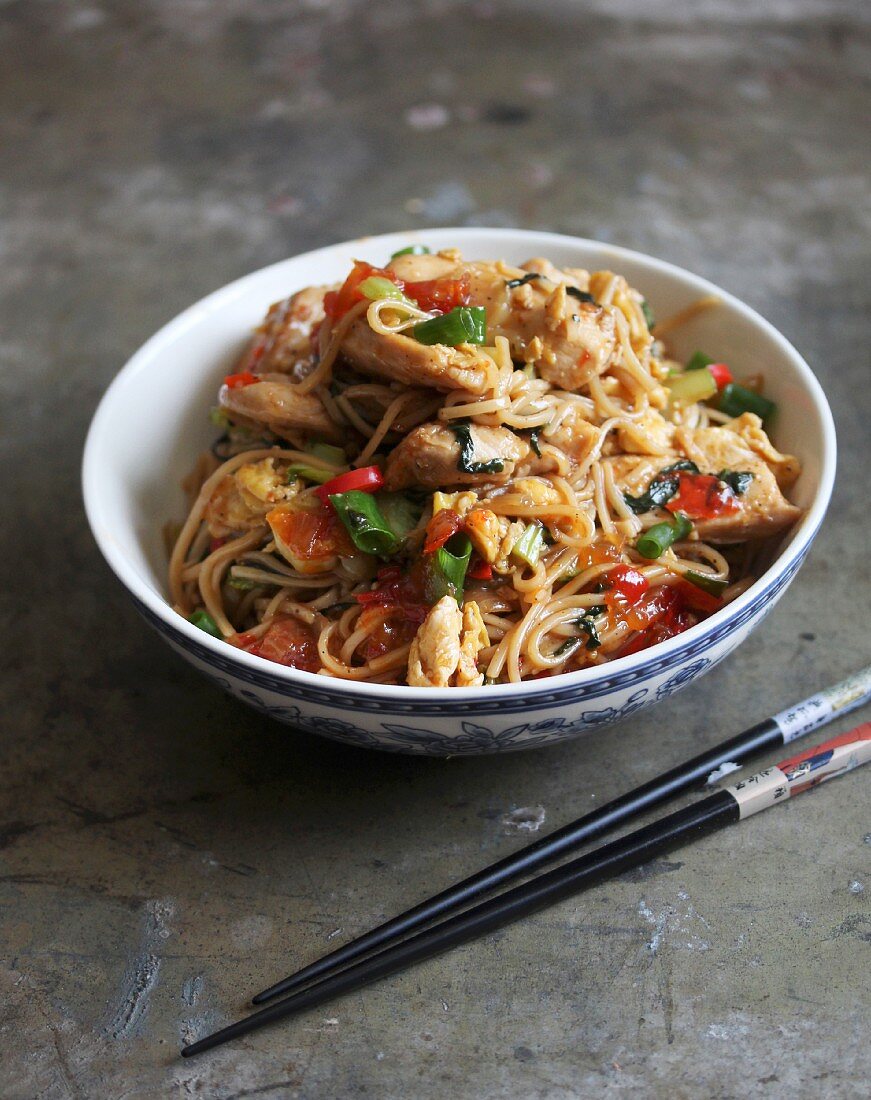 Mie Goreng (fried noodles with chicken, Indonesia)