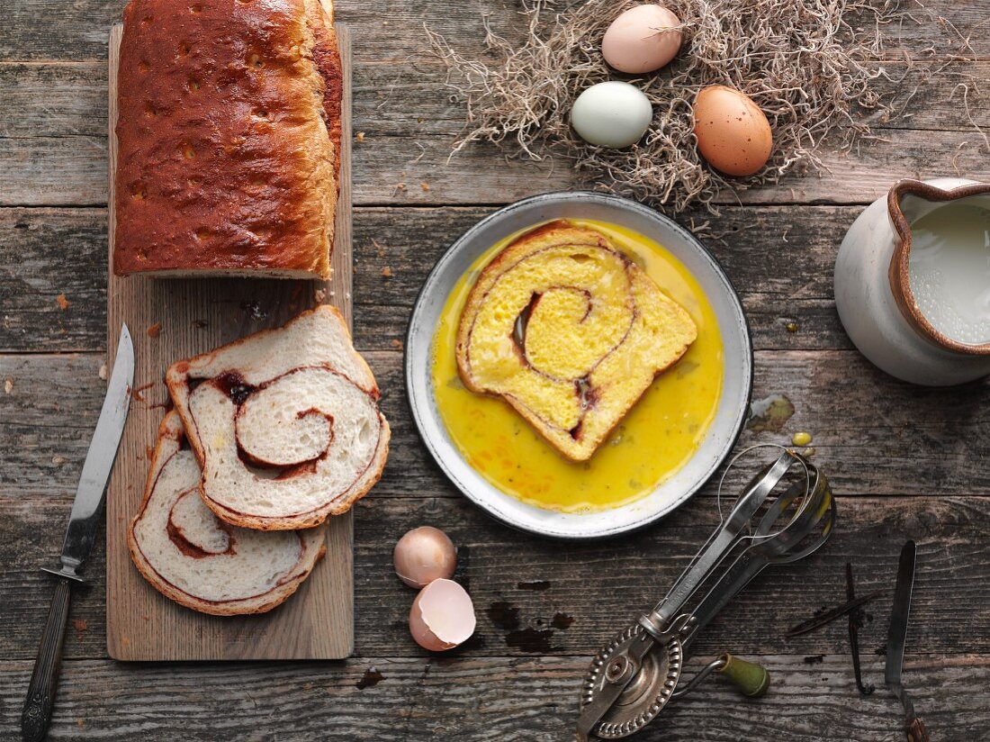 Preparation to make Frech Toast