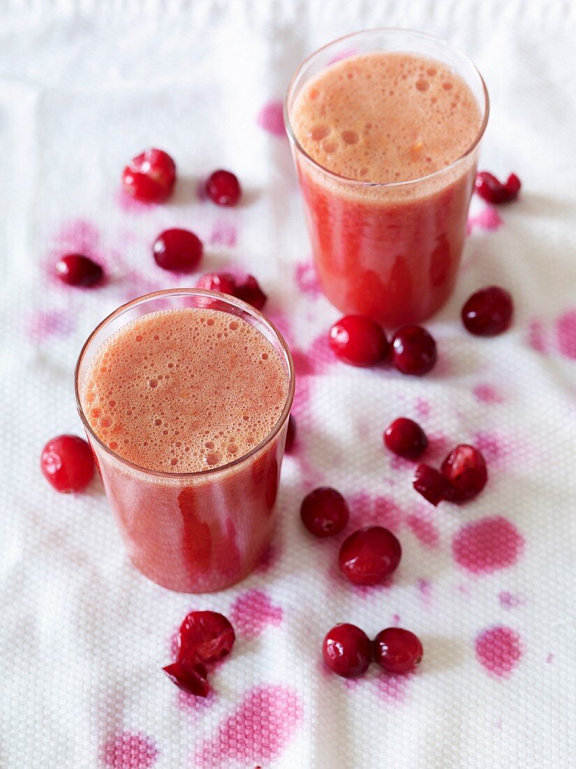 A cranberry cocktail