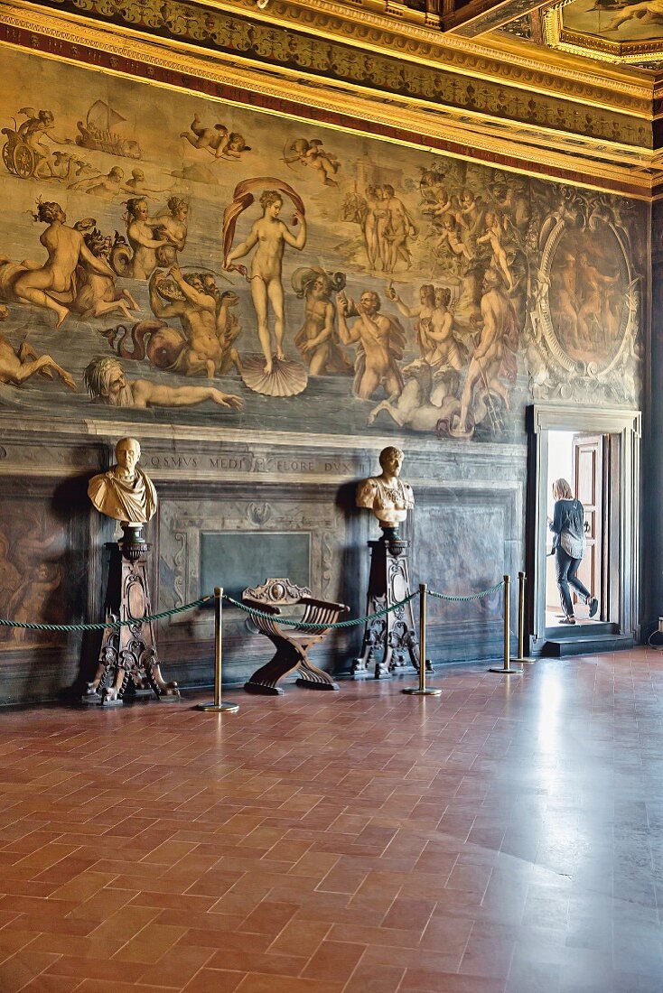Wall paintings at the 'Palazzo Vecchio in Florence, Italy
