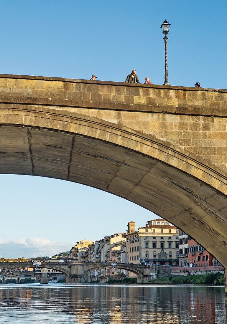 The 'Ponte Carraia' bridge over the River Arno in Florence, Italy