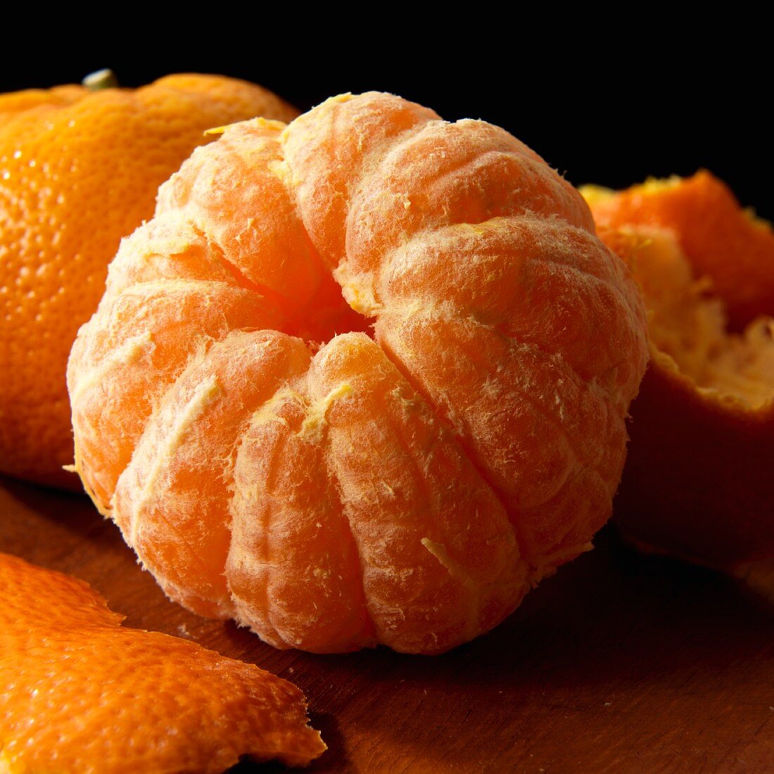 Whole peeled seedless tangerine