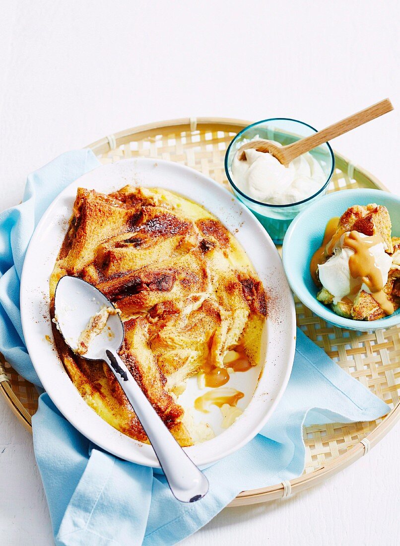 Banana and Caramel Bread Pudding