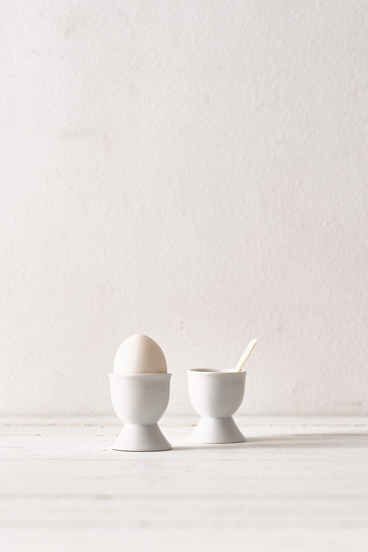 White egg in eggcup