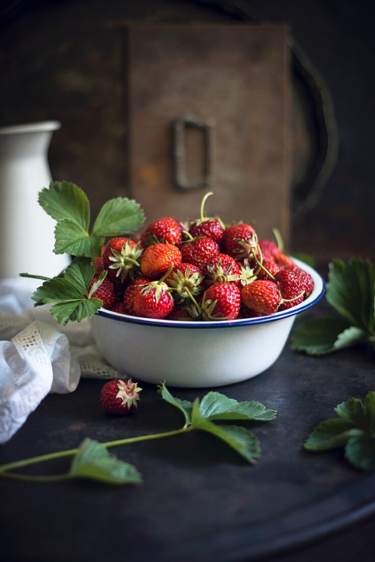 A bowl of fresh strawberries