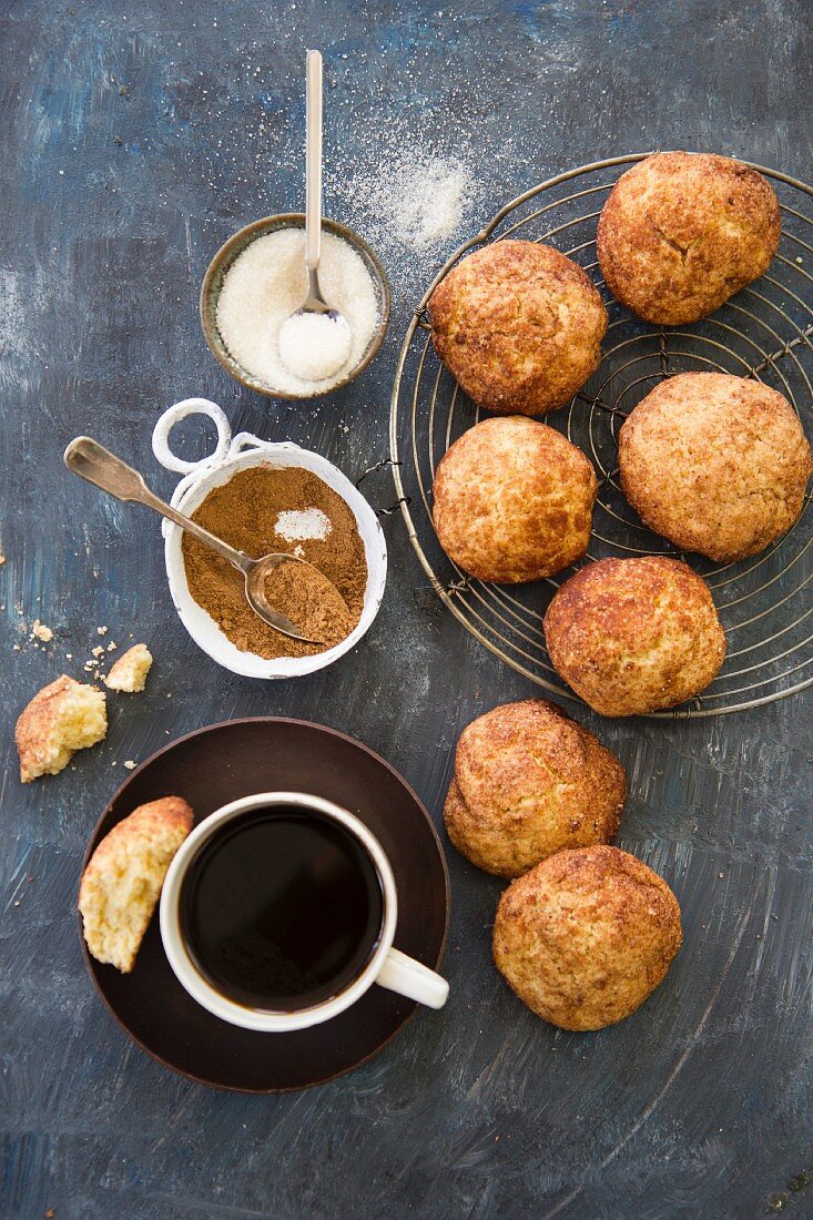 Snickerdoodles (Zimtplätzchen, USA) zum Kaffee