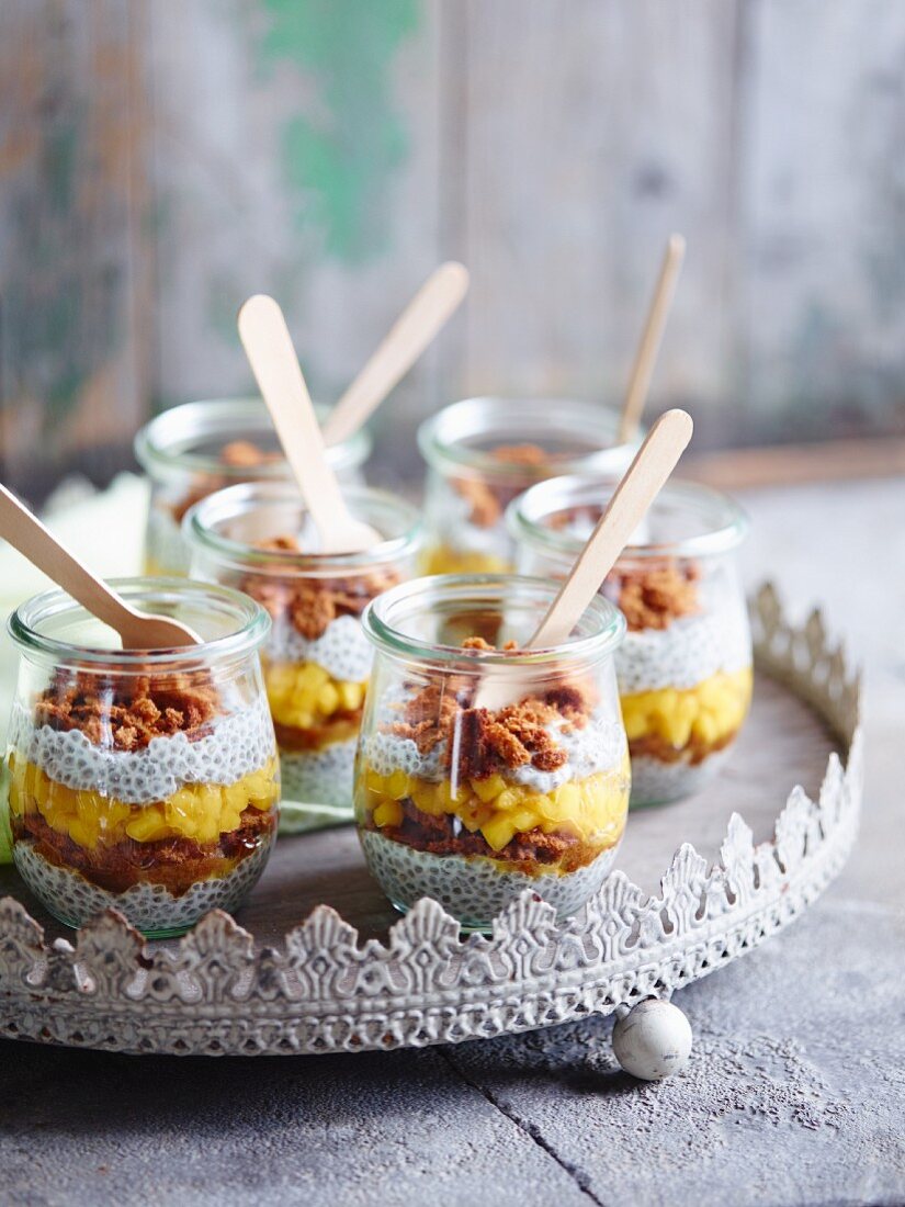 Vegan trifles with chia seeds