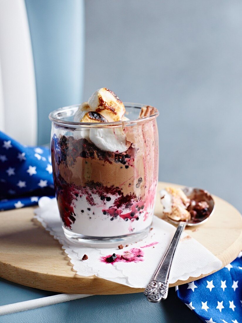 Marshmallow trifle in a glass