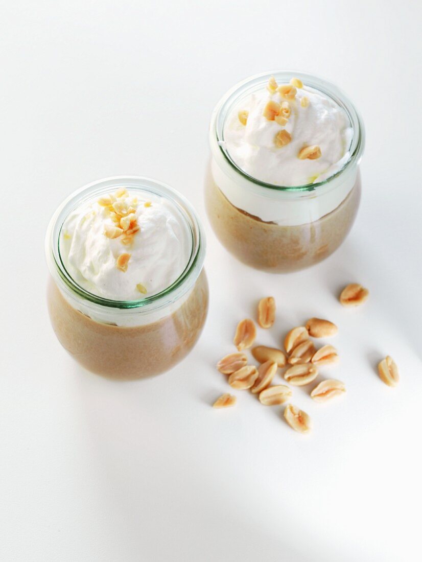 Peanut cream in glasses