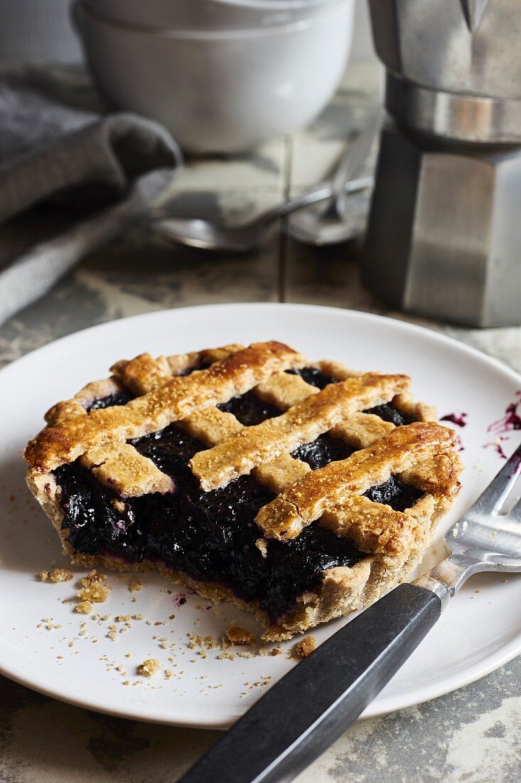 Blueberry tartlet with a dough lattice