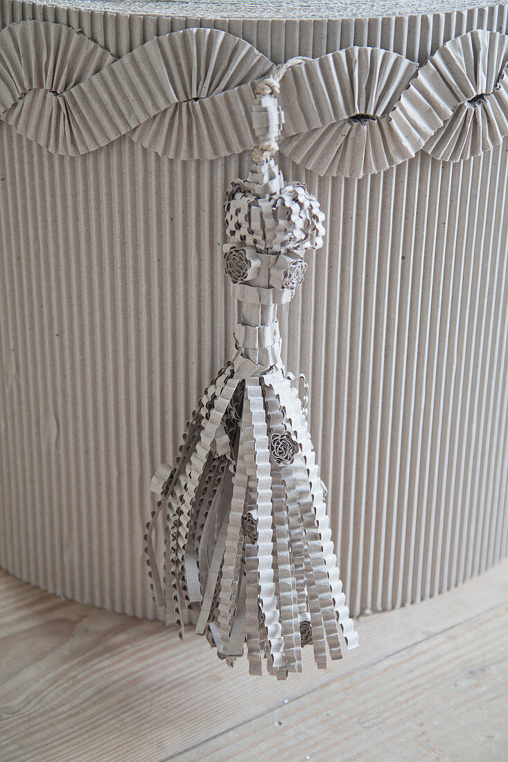 Tassel and decorative trim made from corrugated cardboard