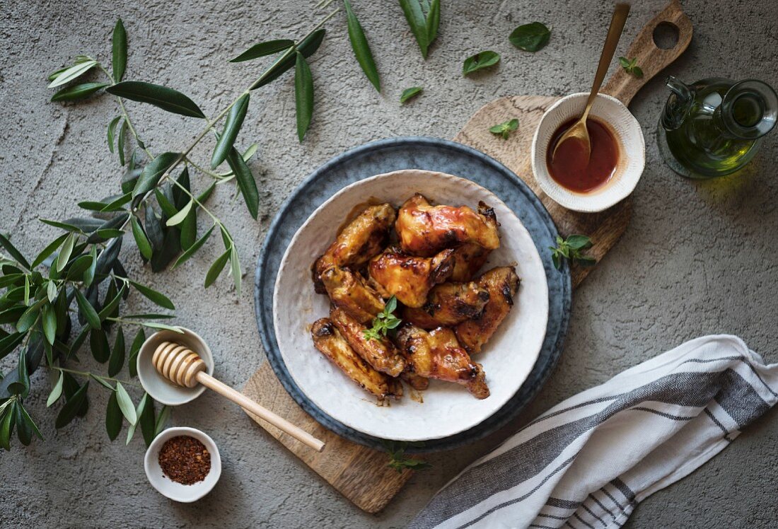 Chicken wings in barbecue sauce