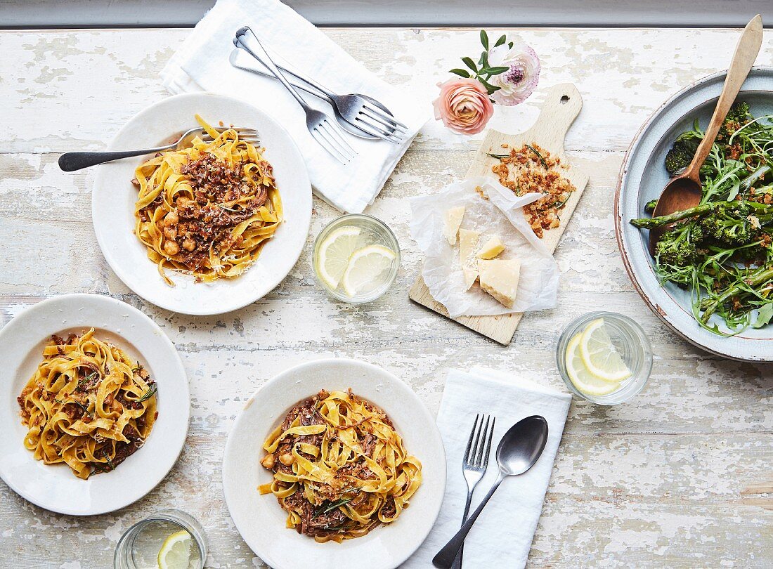 Short rib and beef skirt ragu with pasta