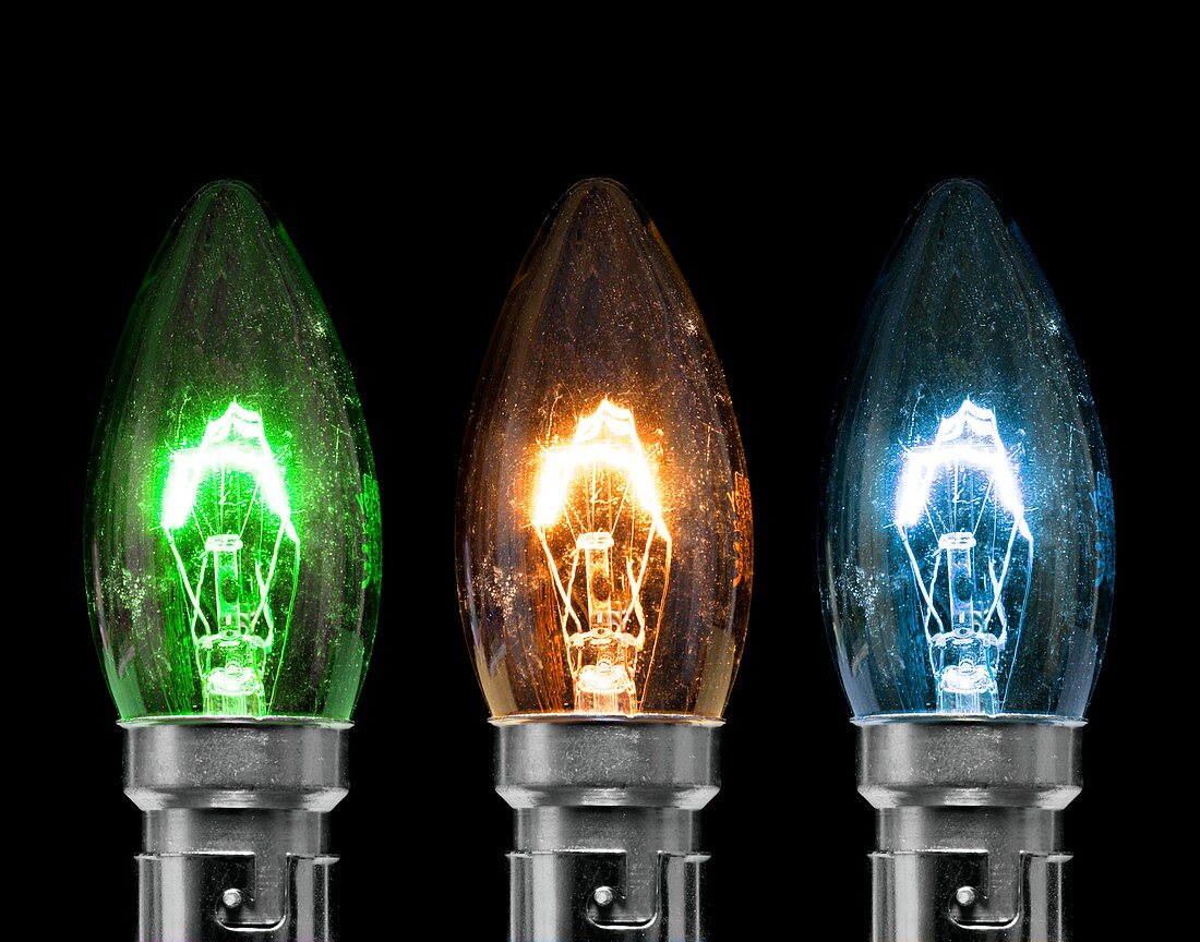 Tungsten filament candle light bulbs
