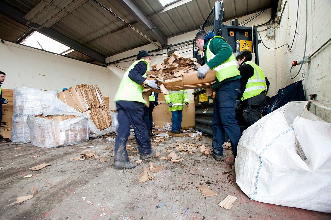 Recycling centre workplace charity, Scotland, UK