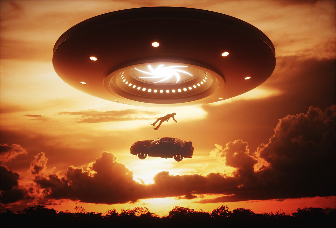 Alien abduction, illustration