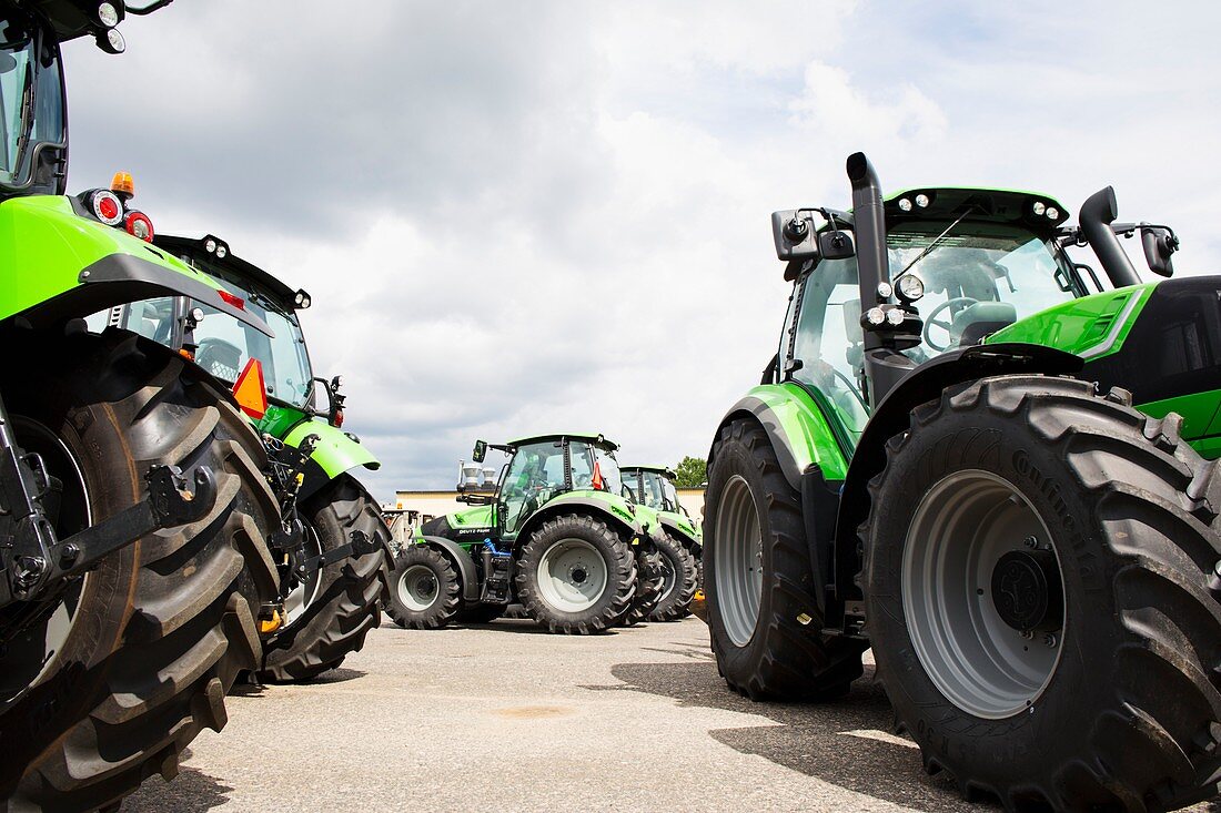 Tractors parked