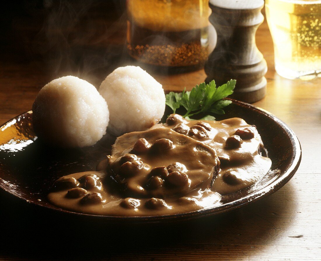 Braised pickled beef with dumplings from the Rhine