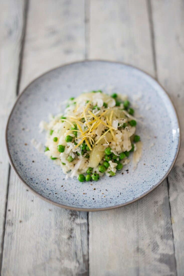 Risotto mit Erbsen und Parmesan