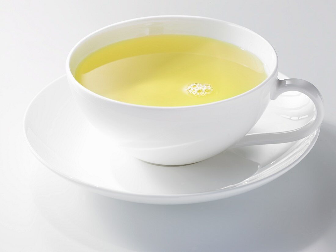 White tea in a porcelain cup