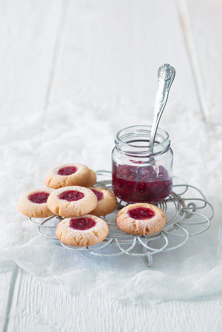 Thumbprint cookies with jam