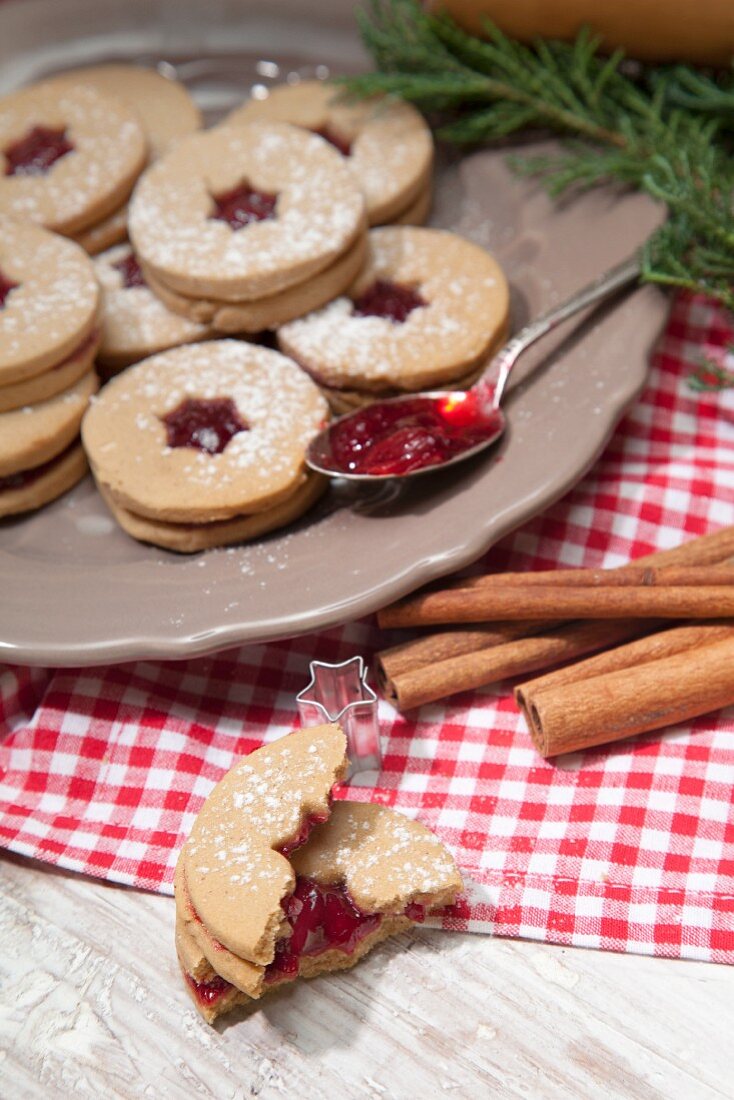 Gluten free sandwich biscuits with jam