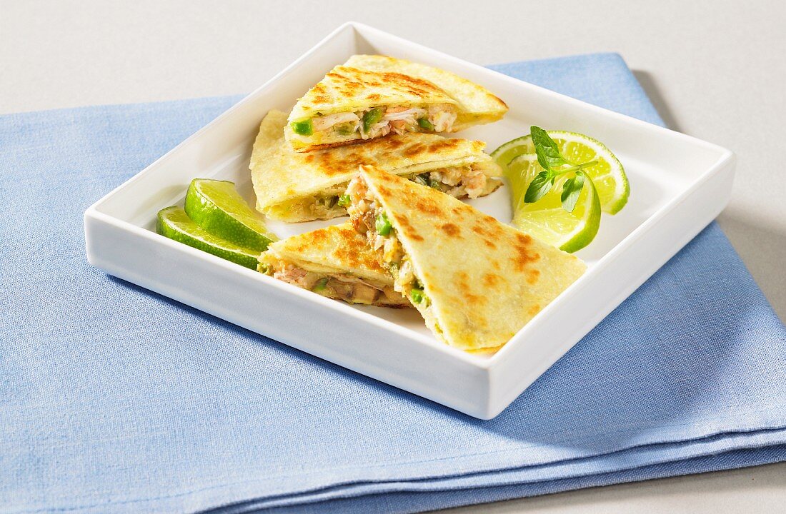 Quesadillas mit Krebs und Avocado