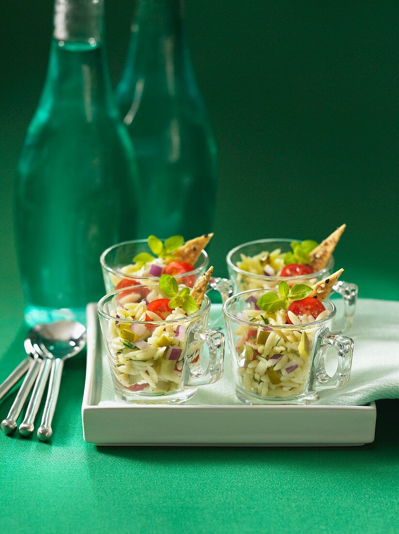 Pickled orzo salad appetizers