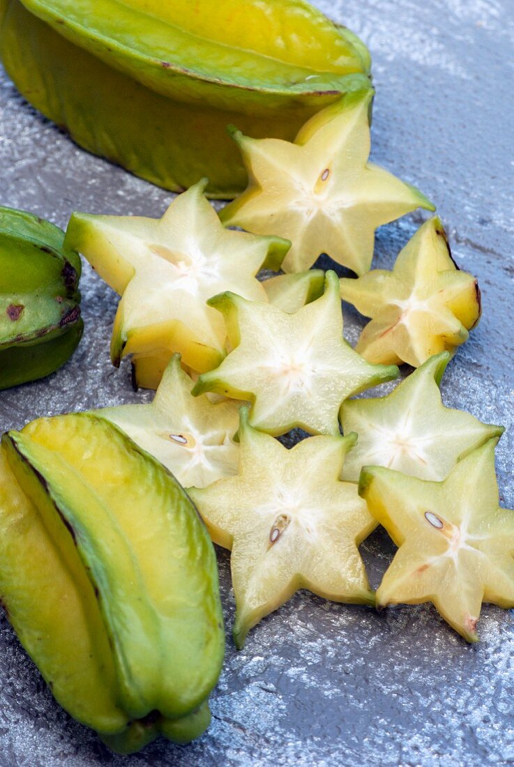 Carambole, sliced star fruit