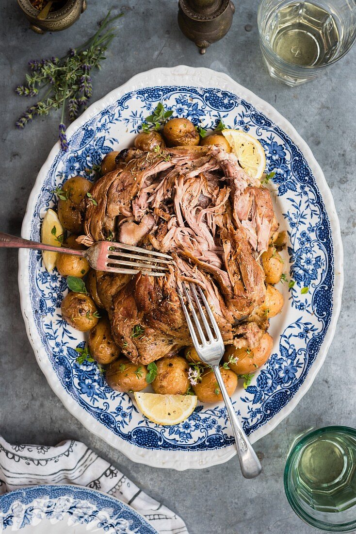 Slow cooked Kleftiko (lamb roast with vegetables, Greece)