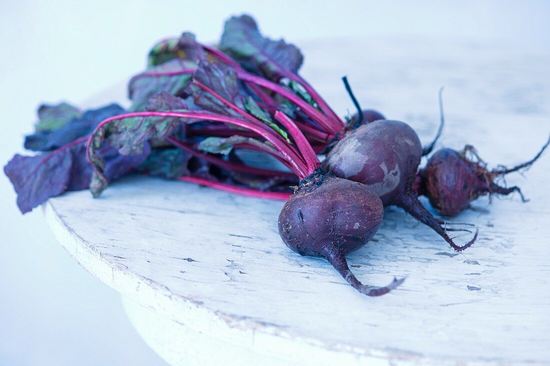 Fresh beetroot on a wooden table