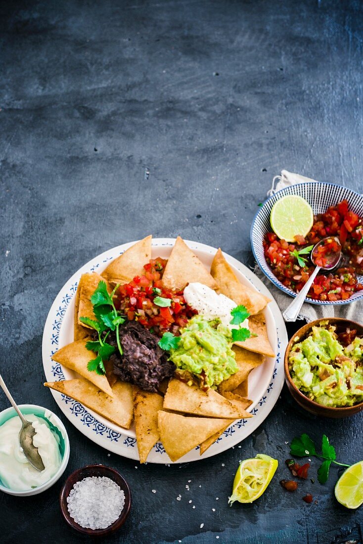 Nachos with four toppings