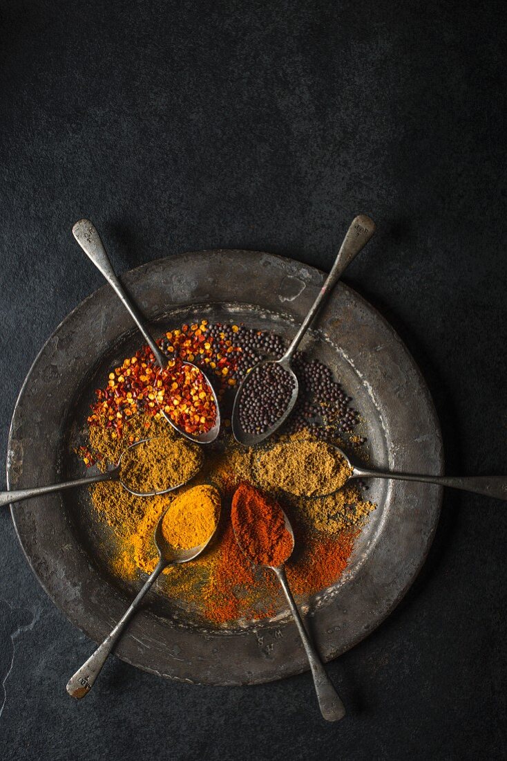 Indian spices, view from above