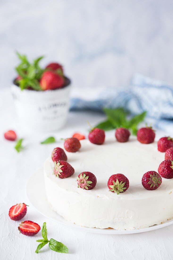 Strawberry and vanilla cake