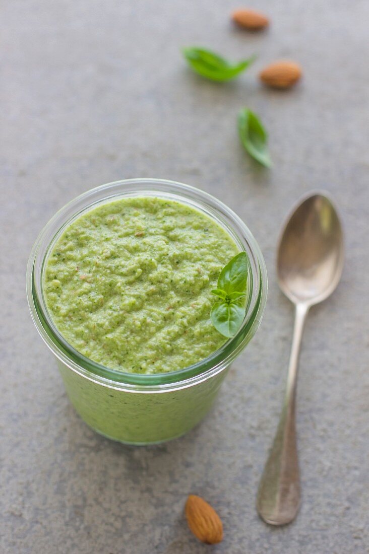 Zucchini pesto in a glass