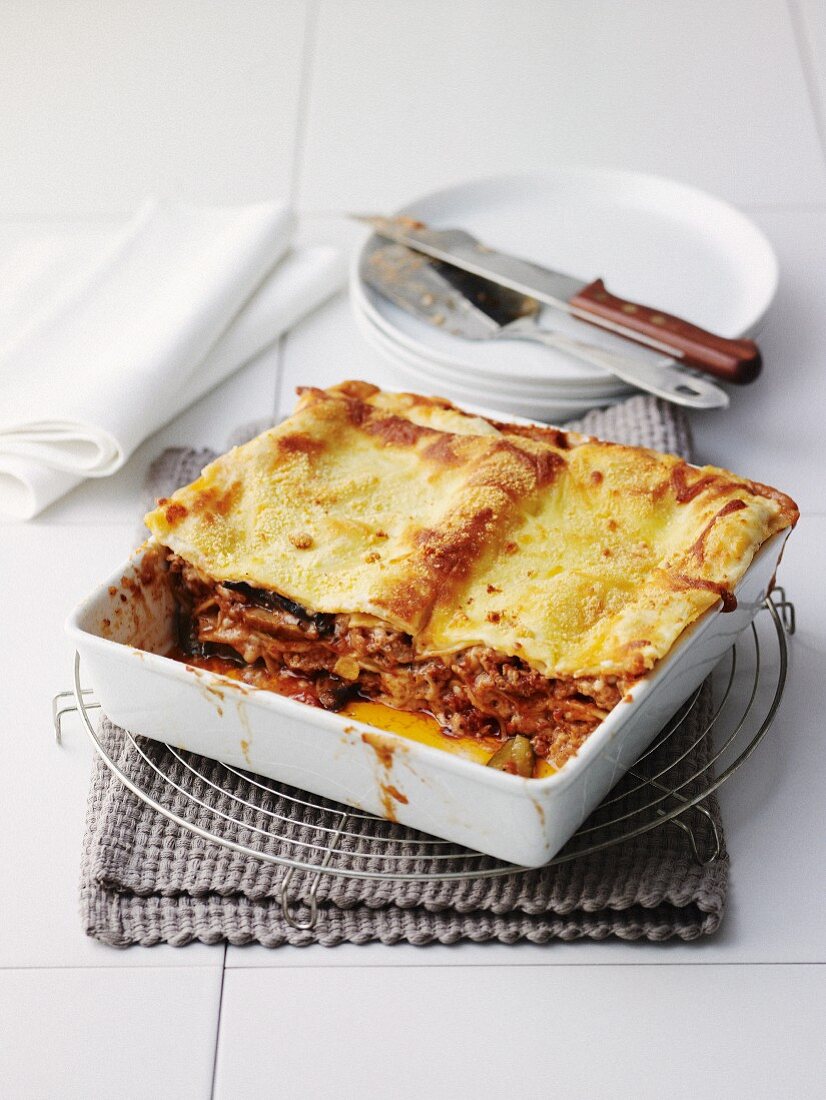 Lasagne mit Hähnchen, Zucchini und Pilzen