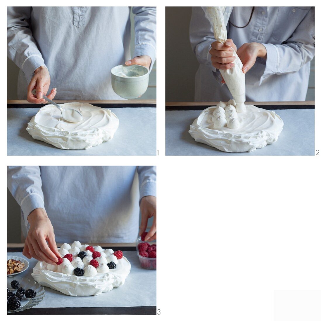 How to make pavlova with berries