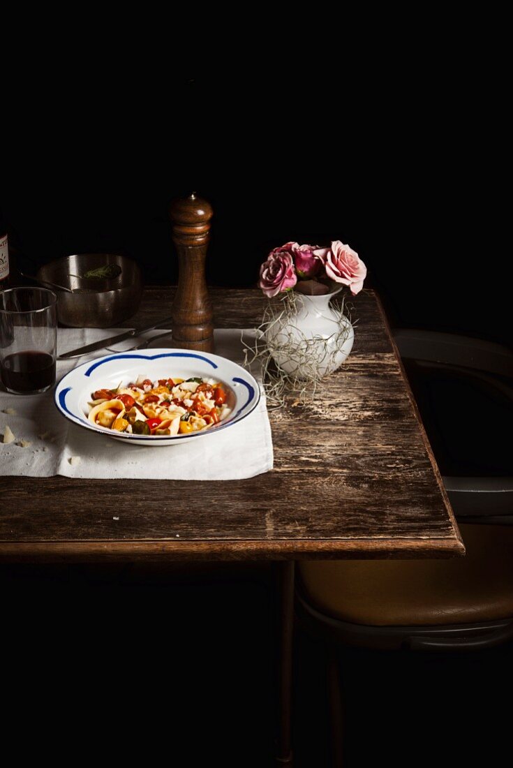 Ravioli with tomato parmeggiano and basilicum