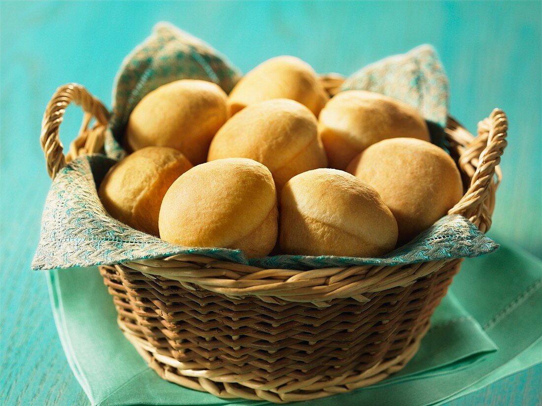Bread rolls in a bread basket